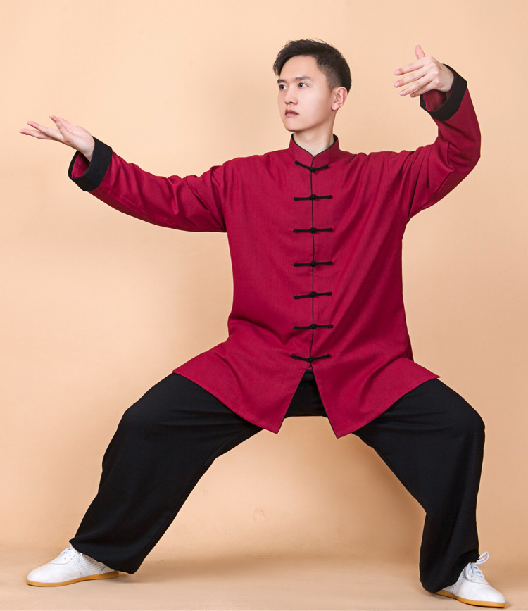 改良太极服女新款飘逸棉麻春秋亚麻太极拳练功服男风服装