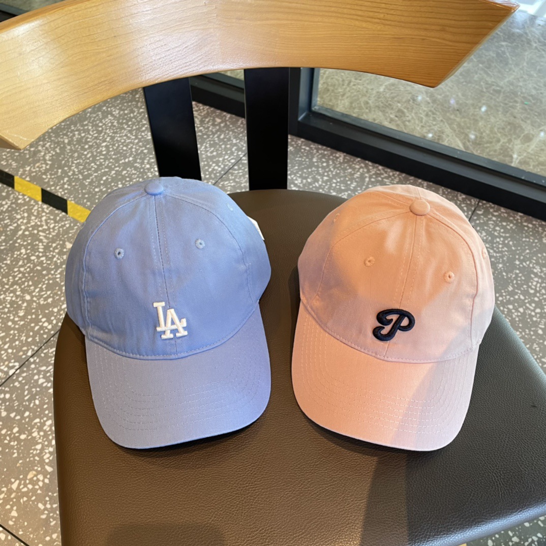 mlb帽子小标刺绣软顶男女婴儿蓝弯檐帽子cp77橡皮粉鸭舌帽棒球帽