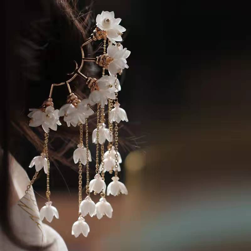 汉服配饰铃兰花排簪宋制长流苏钗发饰头饰女花朵清新发簪古风簪子