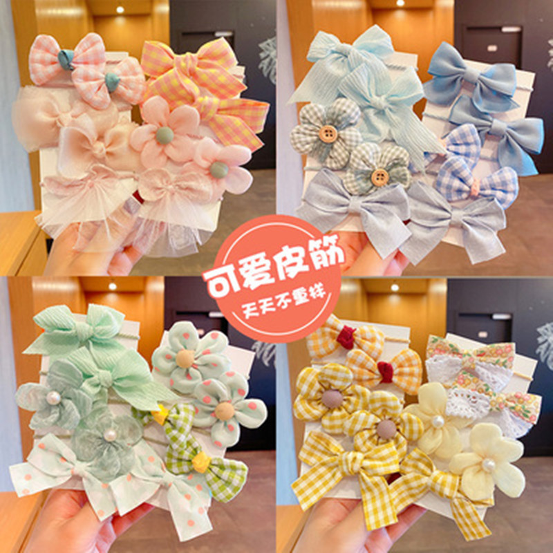 Children Rubber Band Does Not Hurt Hair Accessories Good Elasticity Baby Cute Hairtie Girls Flower Hairband Bow Headdress