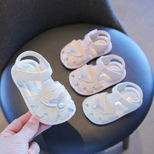 麦布熊女宝宝凉鞋夏季新款韩版女童学步鞋子婴儿包头鞋小童-包邮!