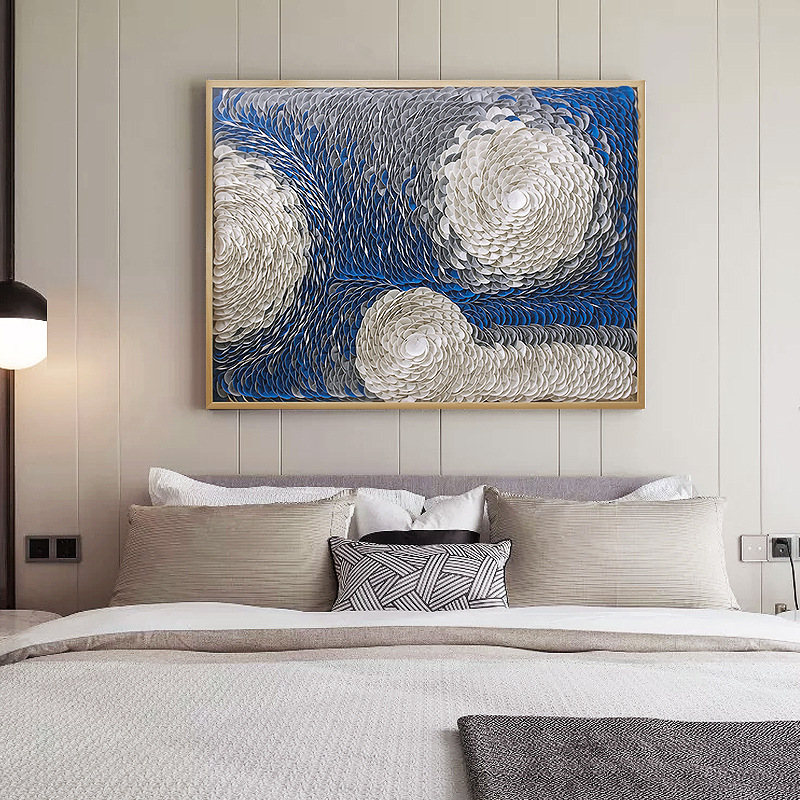 后现代皮革艺术实物画客厅玄关卧室个性装饰画样板房酒店立体挂画-阿