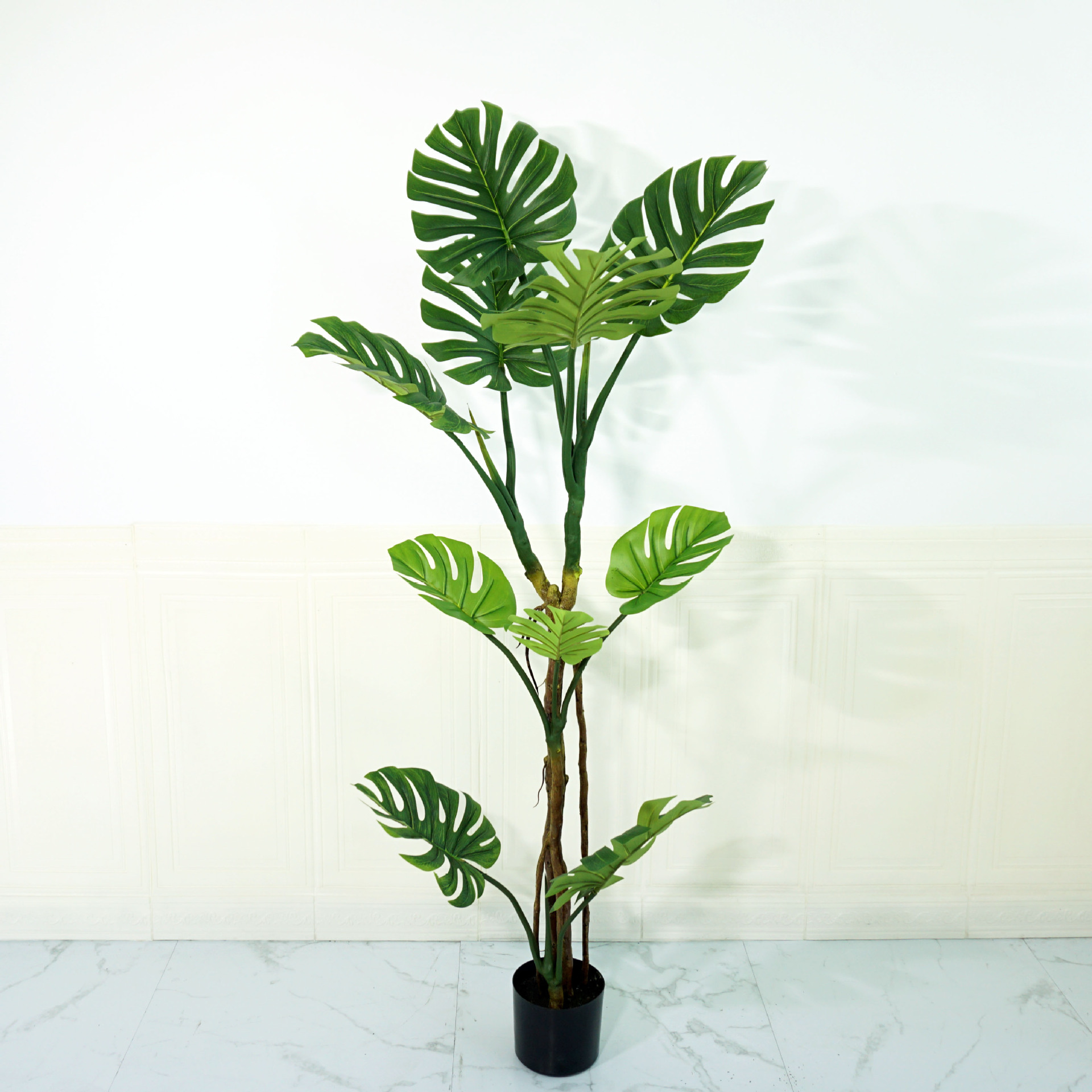 仿真绿植盆栽植物造景龟背叶盆景餐厅场景装饰橱窗景观大型盆栽