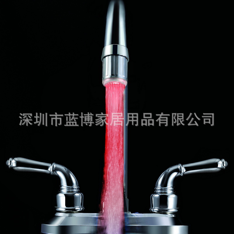 Led Faucet Led Temperature Control Temperature Sensing/Colorful/Monochrome Luminous Faucet Three-Color Chameleon Head Water Faucet Water Tap