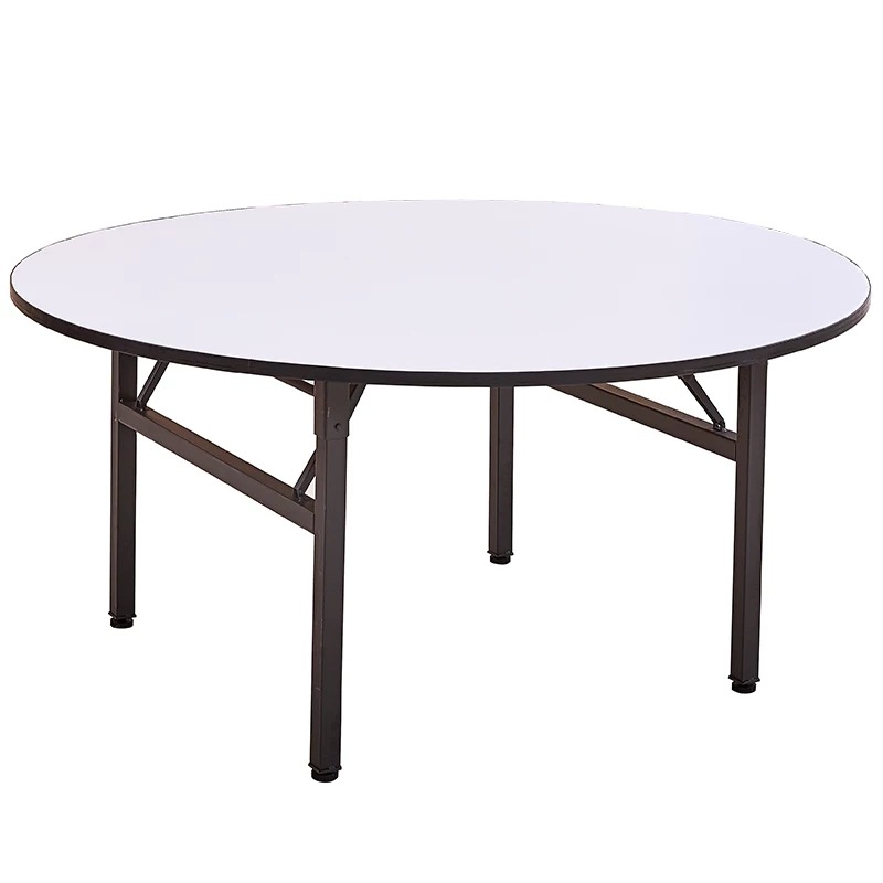 酒店大圆桌饭店餐桌宴会大厅圆台面可折叠婚庆酒席多层板pvc圆桌