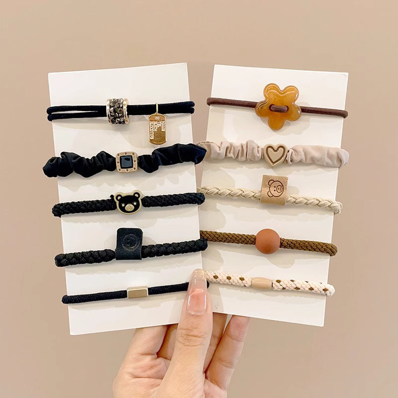 皮筋女简约高弹力耐用发圈可爱小熊发绳女生扎头发橡皮筋2024新款