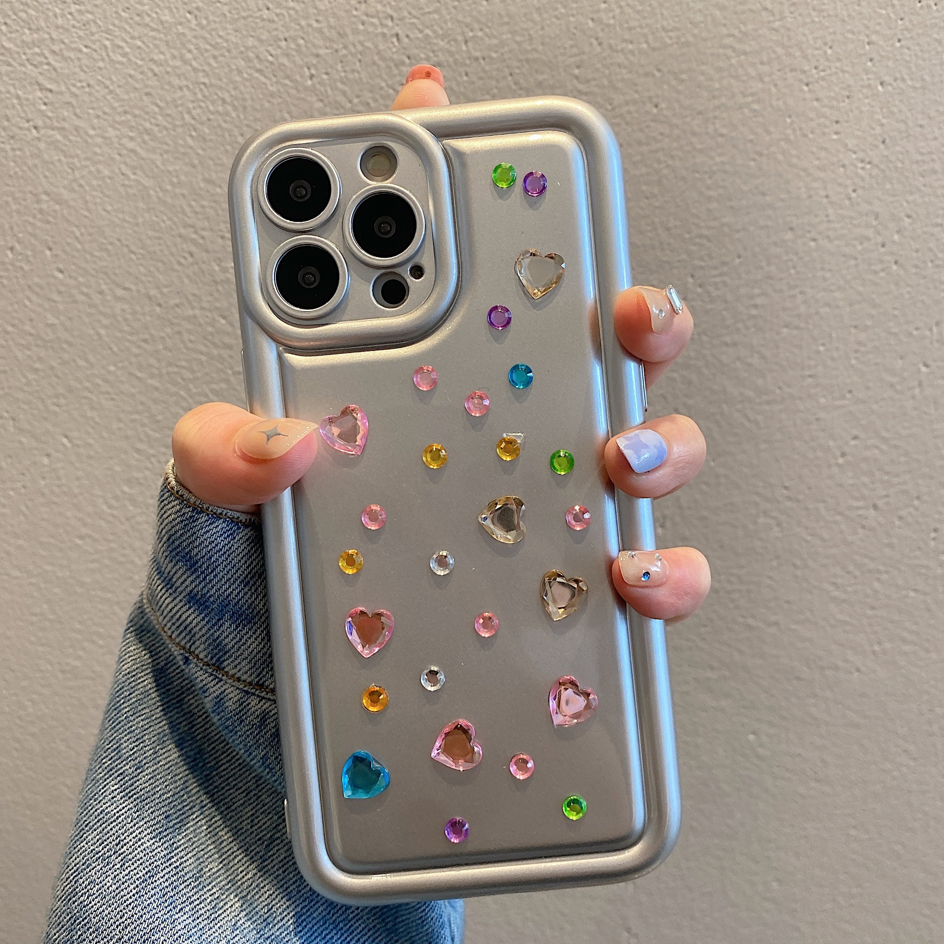 立体彩色水钻适用opporeno9 8 7手机壳a58 a55 a72 a93网红k9 k10