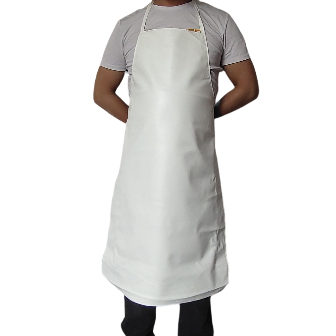 成人挂脖式pu皮革白围裙餐厅工作服食品厂男女围腰厂家批发