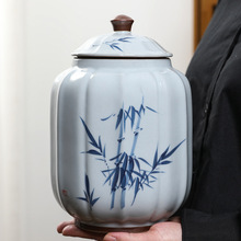 雄驰中式手绘陶瓷茶叶罐密封罐存储罐茶罐家用大号小号精致储藏罐
