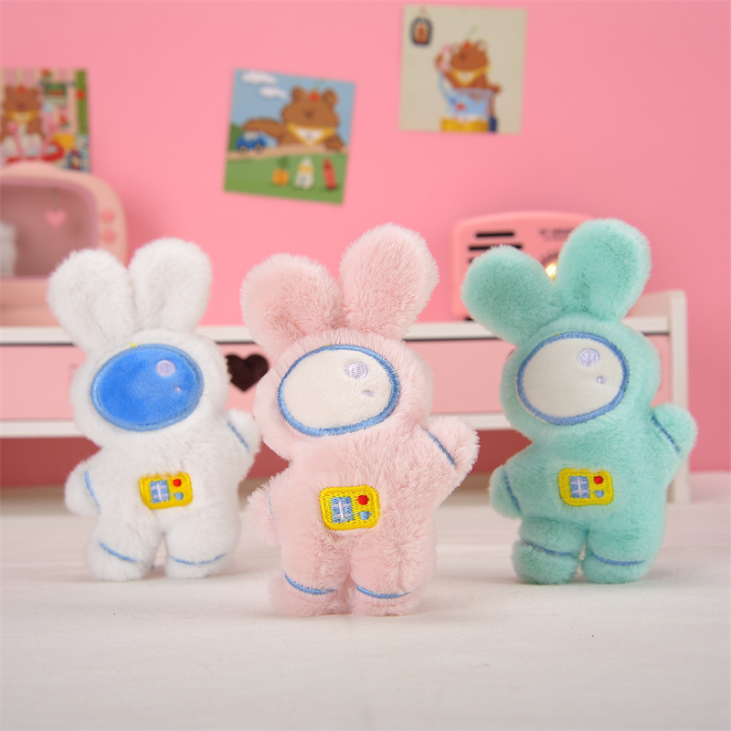 Cute Girl Heart Bunny Plush Toy Hanging Buckle Student Backpack Pendant Prize Claw Doll Couple Keychain