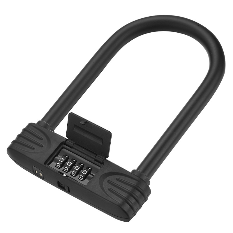 4-Position U-Shaped Combination Lock Padlock Bicycle Mountain Bicycle Lock U-Shaped Car Lock with Waterproof Cover