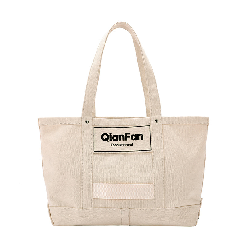 Japanese Heavy Portable Canvas Bag Custom Fashion Brand Workwear Shoulder Tote Bag Simple Women's Bag Open Handbag