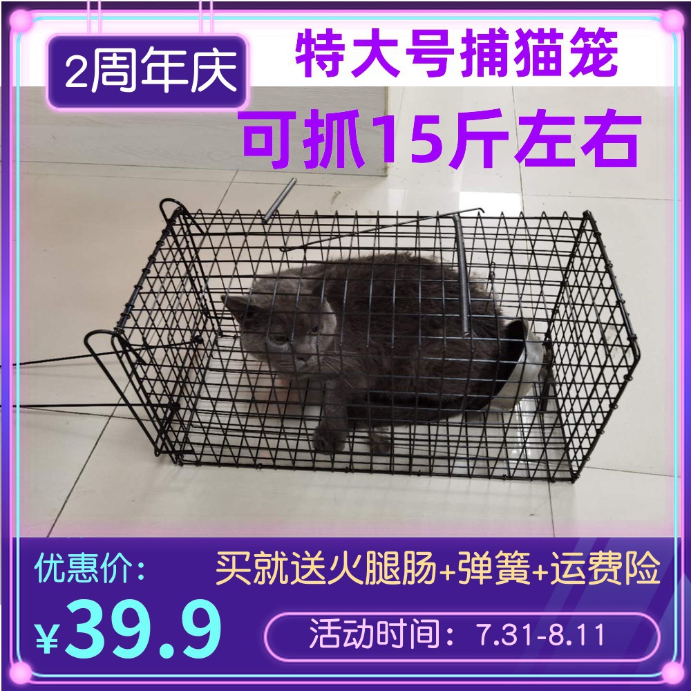 捕猫神器自动网格笼超大号抓猫神器捉猫笼野猫救助流浪猫驱赶