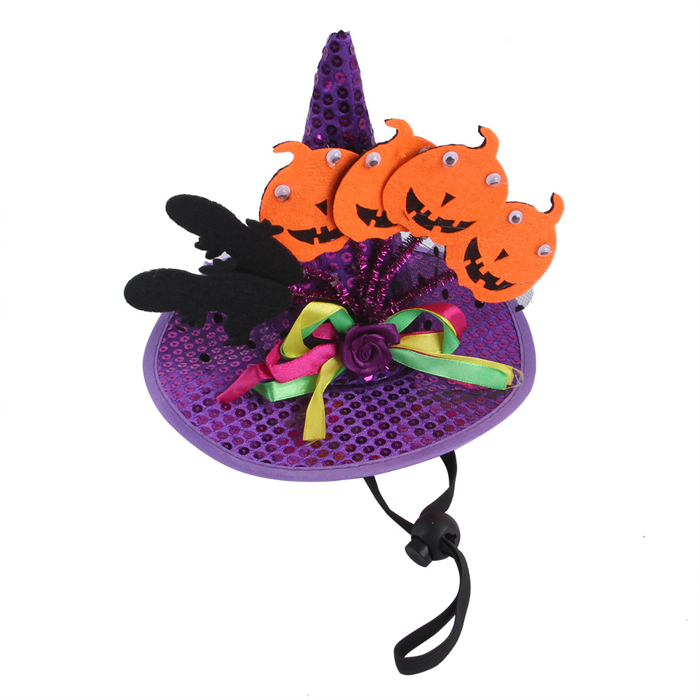 Cross-Border New Pet Funny Headdress Dog Cat Halloween Hat Pumpkin Gecko Headgear Funny Supplies