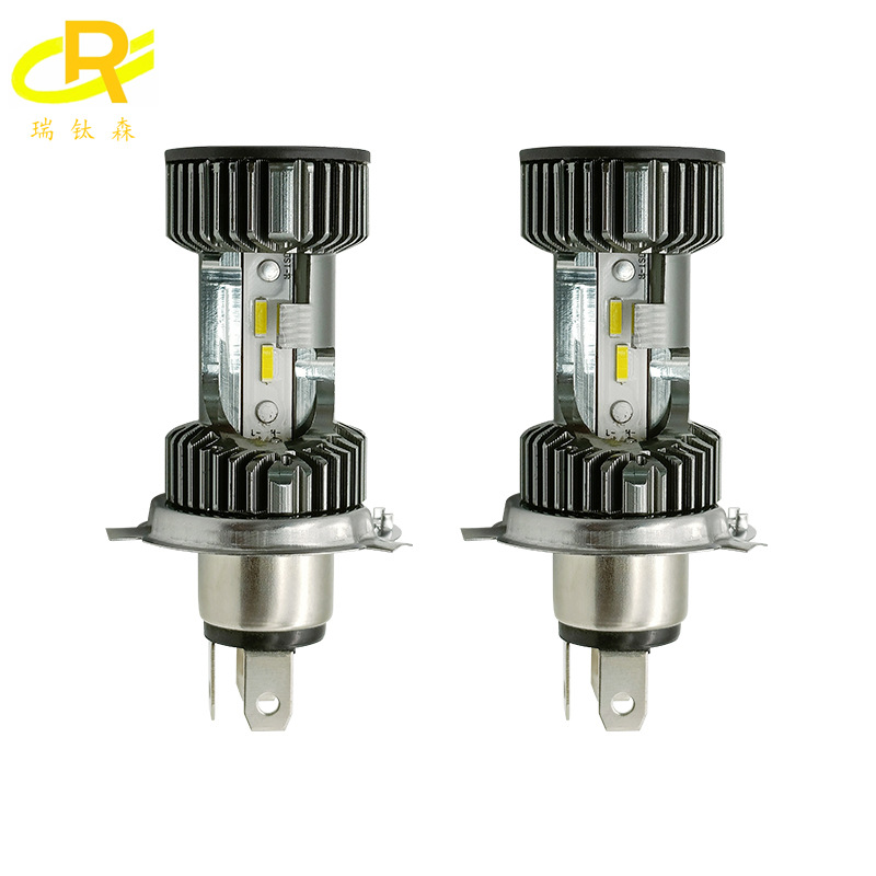 高亮led前大灯电动摩托车灯h4超亮射灯内置直插12v 灯泡改装射灯