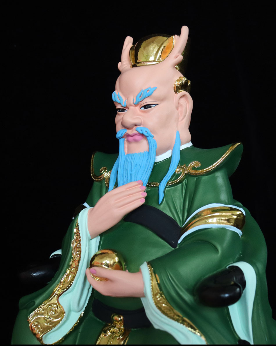 龙王爷神像四海龙王东海龙王黑龙王黄白青色树脂居家用供奉摆件