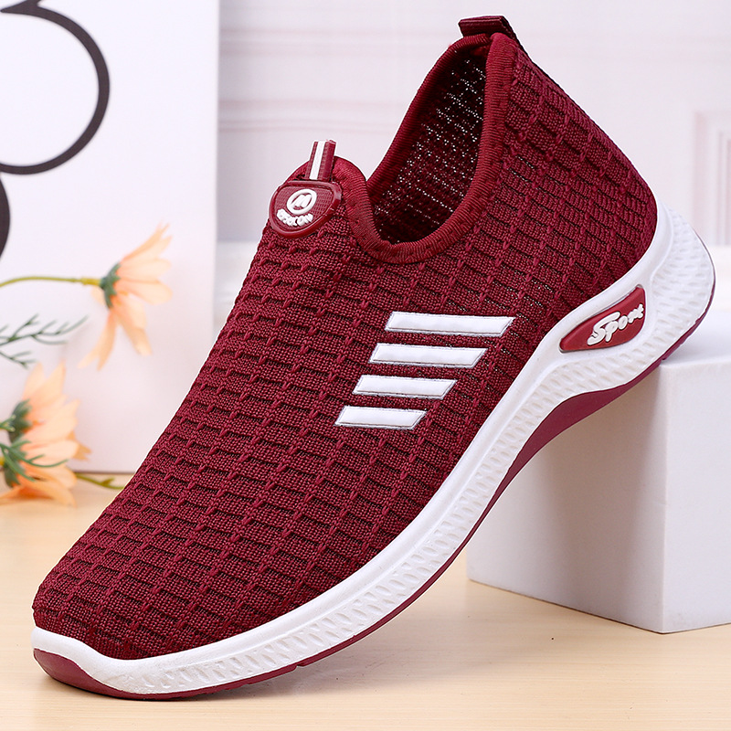 One Piece Dropshipping Summer Old Beijing Mesh Shoes Hollow out Real Flying Woven Women's Mesh Surface Shoes Comfortable Flat Sports Casual Shoes