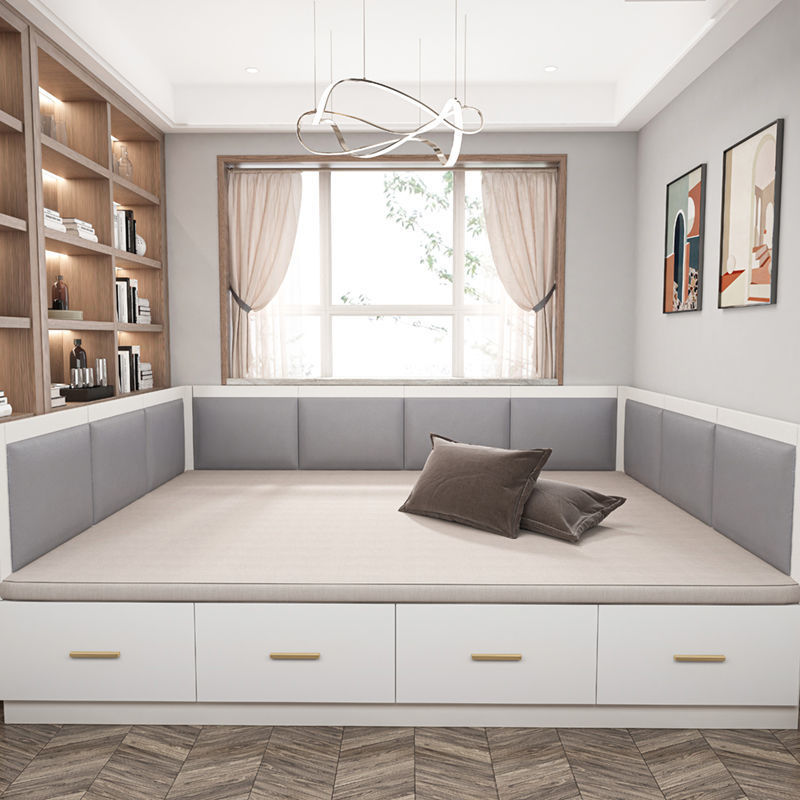 榻榻米软包床围可儿童房背景墙炕围板自粘靠背卡座防撞高回弹好用