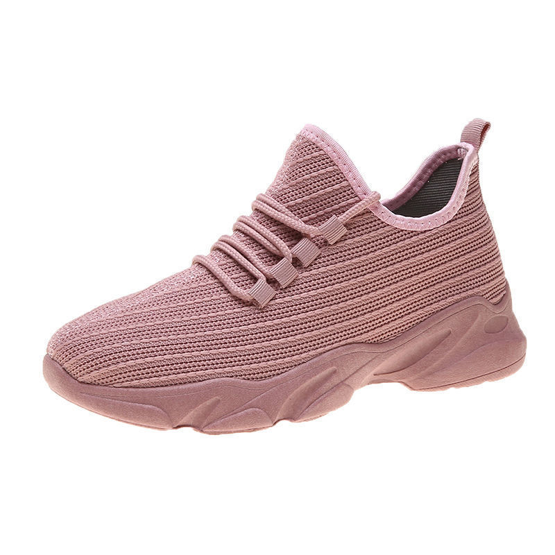 Cross-Border New Arrival Women's Casual Shoes White Shoes Breathable Flying Woven Women's Shoes Sneaker Korean Style All-Matching Flat Shoes Generation