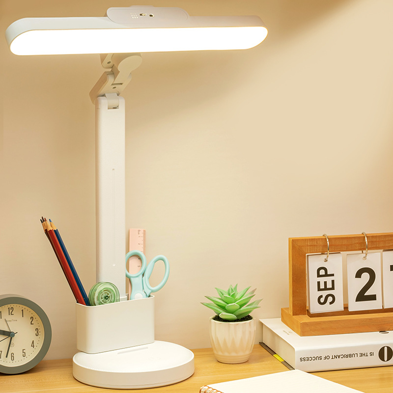 新款台灯学习专用护眼防近视宿舍充电插电两用折叠旋转书桌床头灯