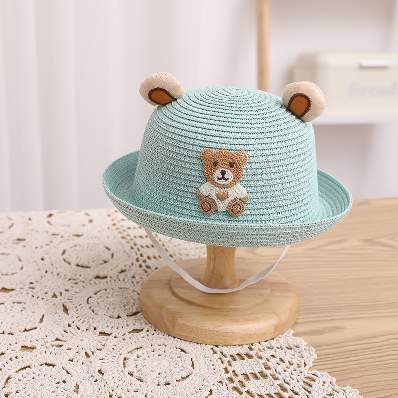 Baby Boy Hat Summer Little Girls' Straw Hat Cartoon Sun Protection Summer Hat Child Sun-Proof 2-5 Years Old Bucket Hat Beach Hat 3