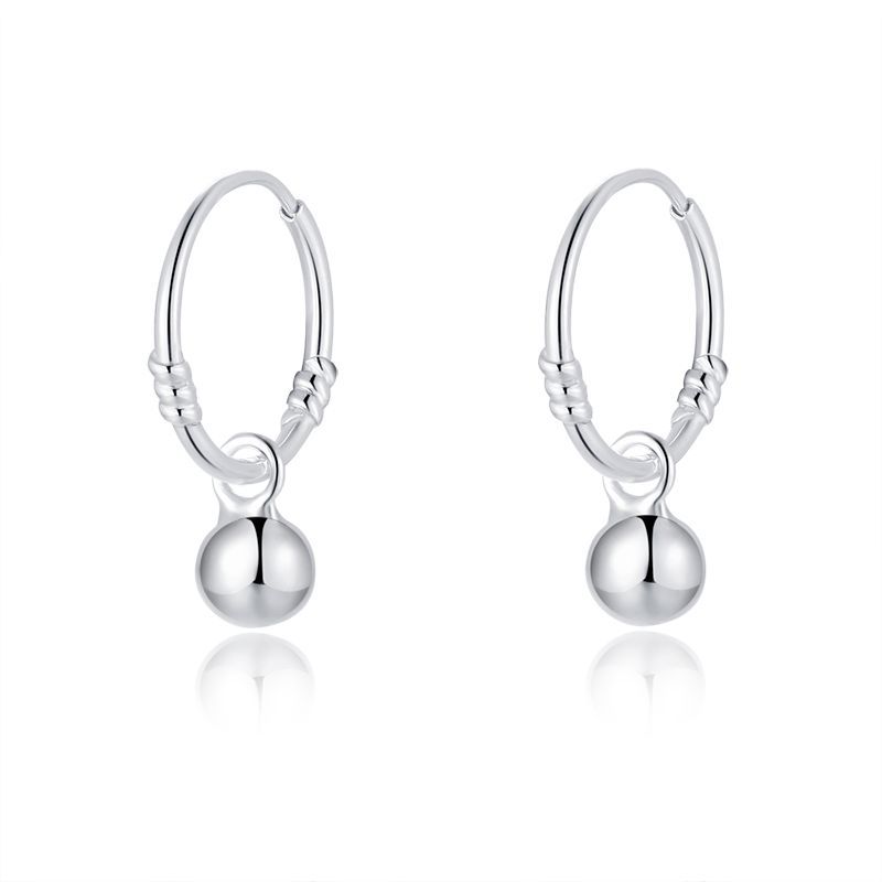 S999 Sterling Silver Earrings Female Temperament Couple Simple and Light Luxury High Sense Earrings Niche Korean Style Ins Vintage Earrings