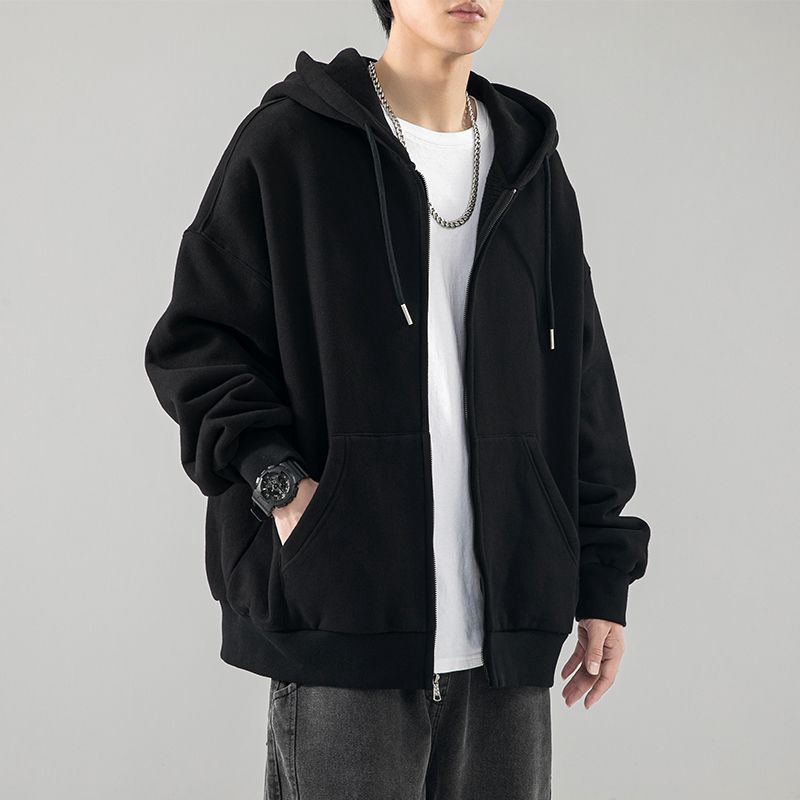 卫衣外套开衫连帽男生春秋冬季新款加绒加厚男秋装青少年衣服