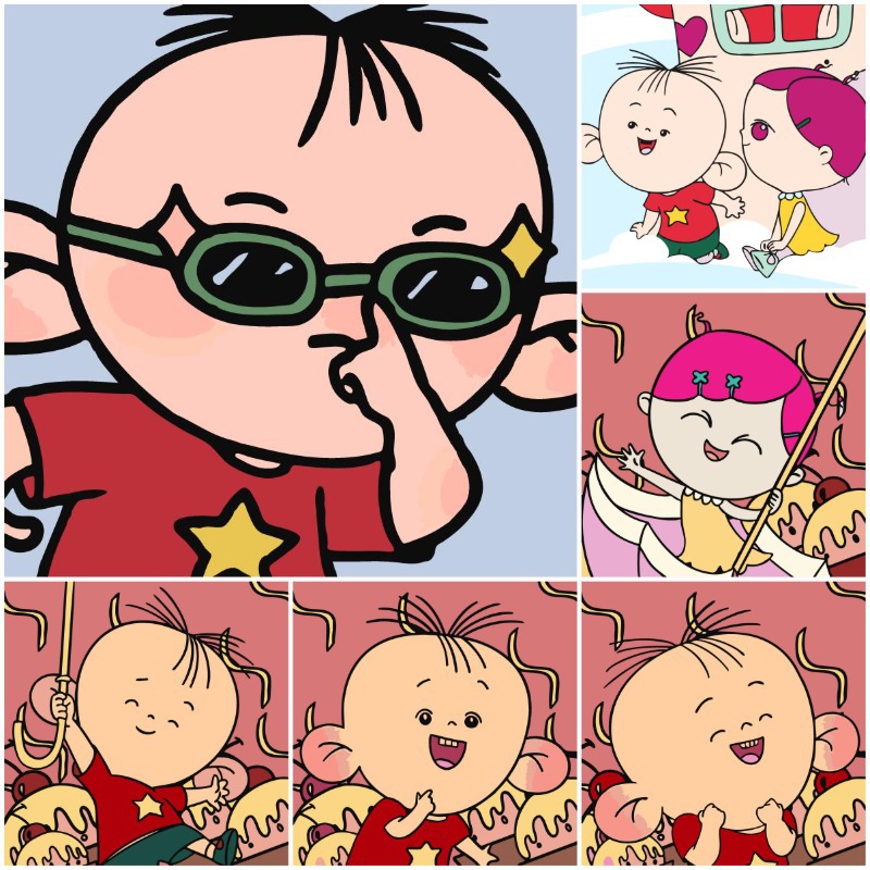 大耳朵图图diy数字油画儿童卡通动漫可爱简单手工填色油彩画批发