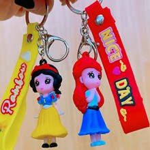 硅胶钥匙扣卡通白雪公主儿童书包挂件女孩女宝饰品地推礼物钥匙扣
