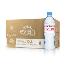 法国evian依云矿泉水500ml24瓶英文版整箱法国矿泉水进口饮用水