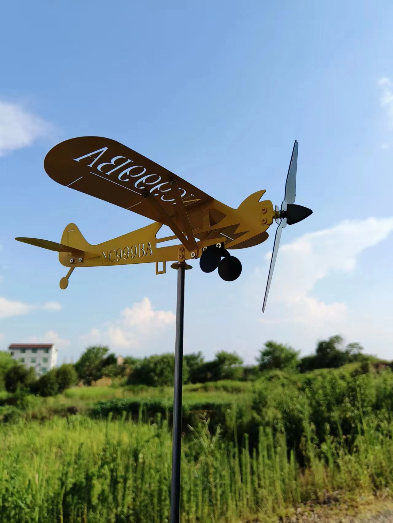 跨境亚马逊户外飞机风向标 airplane weathervane 金属飞机-阿里巴巴