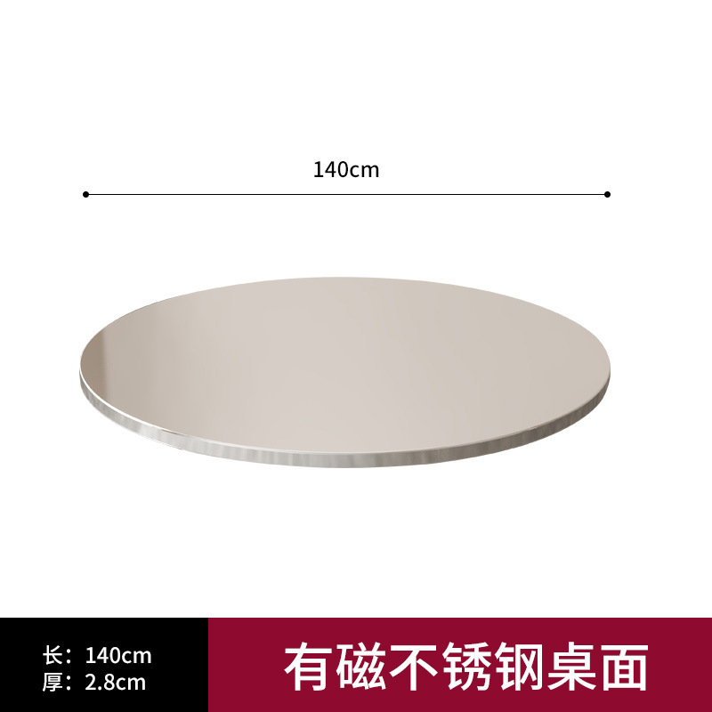 Stainless Steel Folding Dining Table Home Dormitory Rental Room Dining Table Large Food Stall Banquet with Glass Turntable round Table