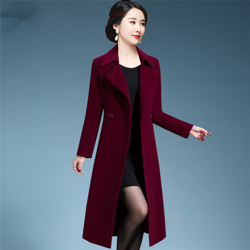 嫁女儿结婚宴礼服妈妈穿的毛呢外套丈母娘高贵喜婆婆长款呢子大衣