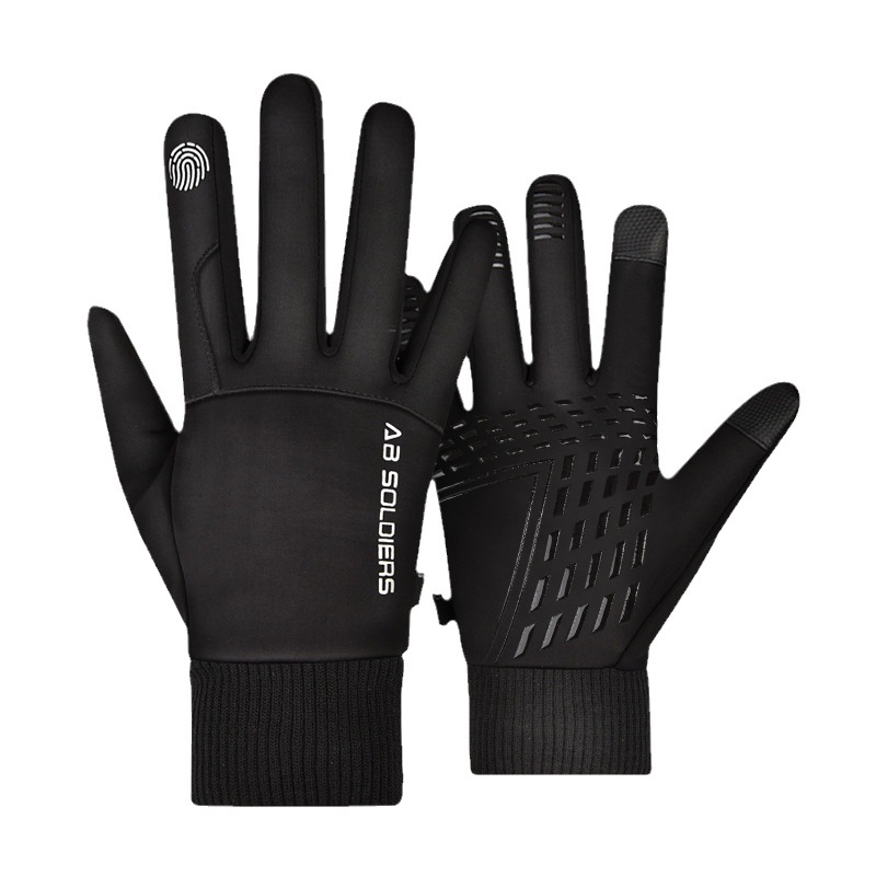 Waterproof Gloves Men's Winter Fleece-Lined Riding Motorcycle Warm Rain-Proof Touch Screen Motorcycle Windproof Mountaineering Outdoor Cycling