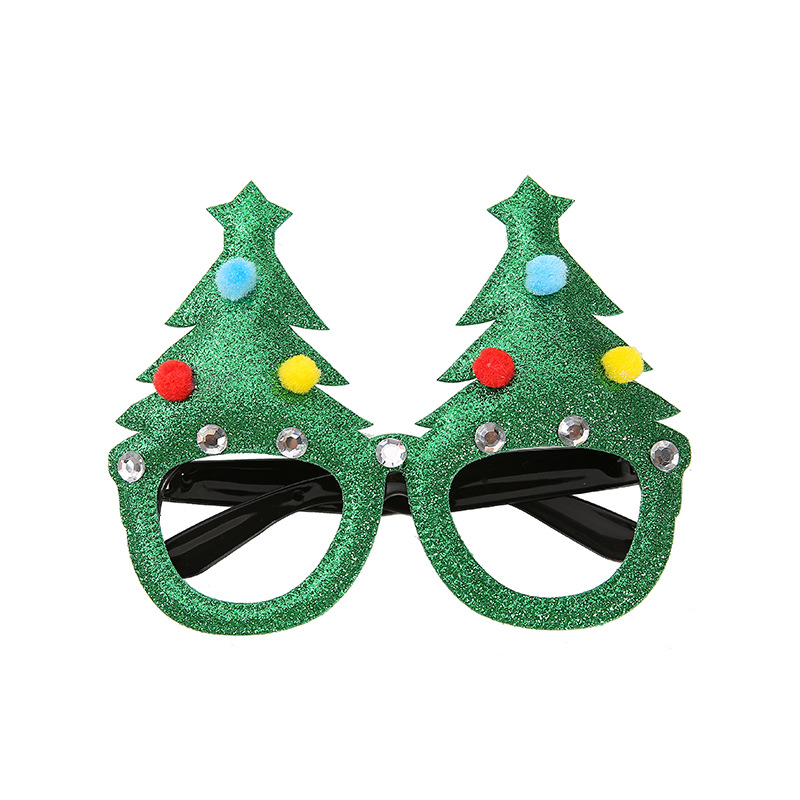 Christmas Glasses Children's Ball Party Decorations Plastic Funny Old Snowman Elk Glasses 2024 Christmas
