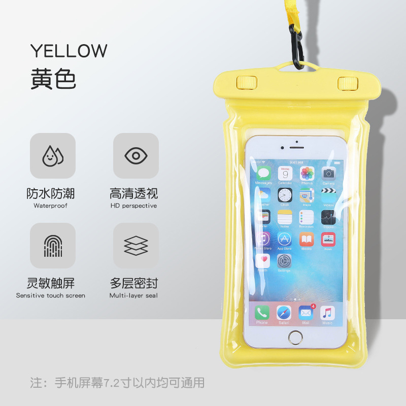 Large Luminous Airbag Mobile Phone Waterproof Bag Touch Screen Seaside Drifting Swimming Waterproof Cover Protective Case Wholesale Bag