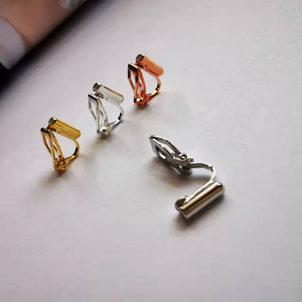 三角耳夹竖管耳夹转换器diy饰品配件耳针改耳夹转换器