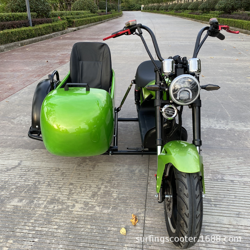 i7哈雷太子边三轮电动车挎斗边三轮电动三轮电动车代步挎子电动车