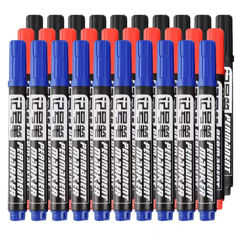 得力黑色记号笔红色粗头记号笔快递物流用大容量马克笔6881勾线笔