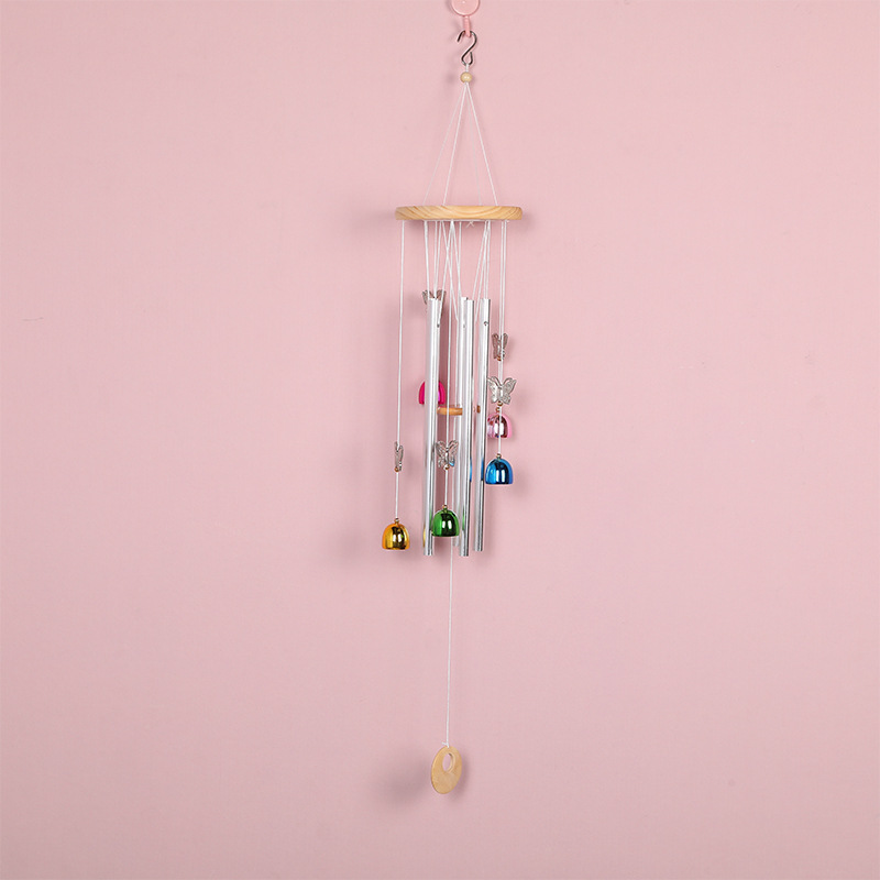 铝管金属风铃彩色铃铛装饰实木工艺品节日祝福礼物家居金属挂饰