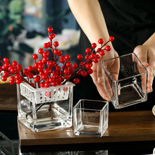 四方透明玻璃花瓶 欧式创意机制玻璃花瓶方缸水培厂家直销批发
