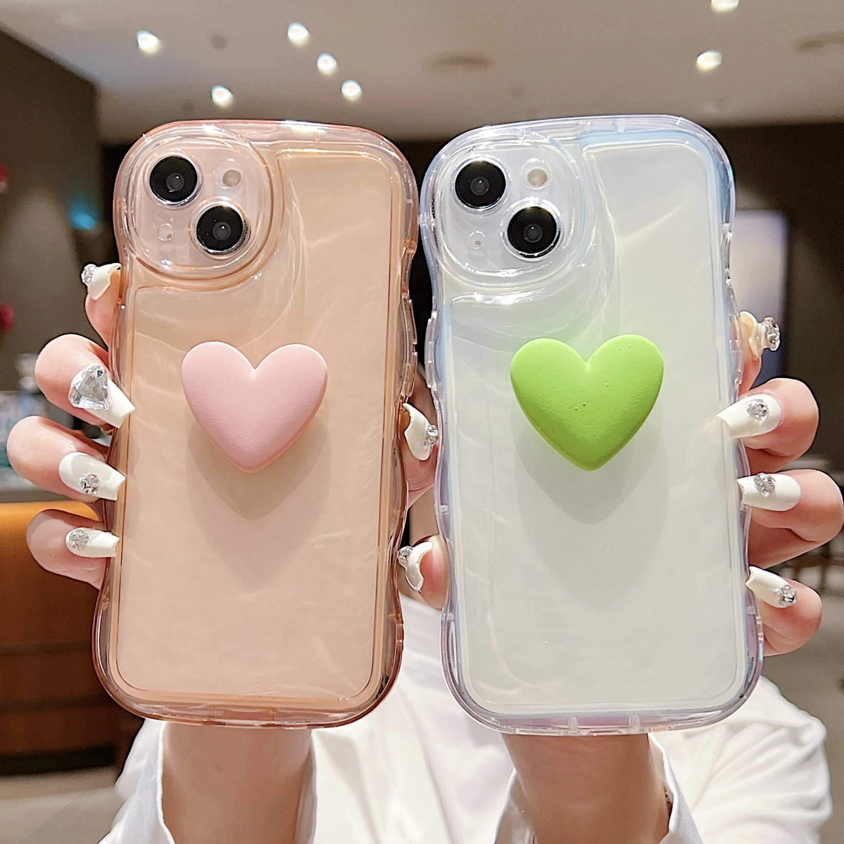 适用oppoa1pro爱心波浪边气泡手机壳reno10/a8简约全包保护套tpu