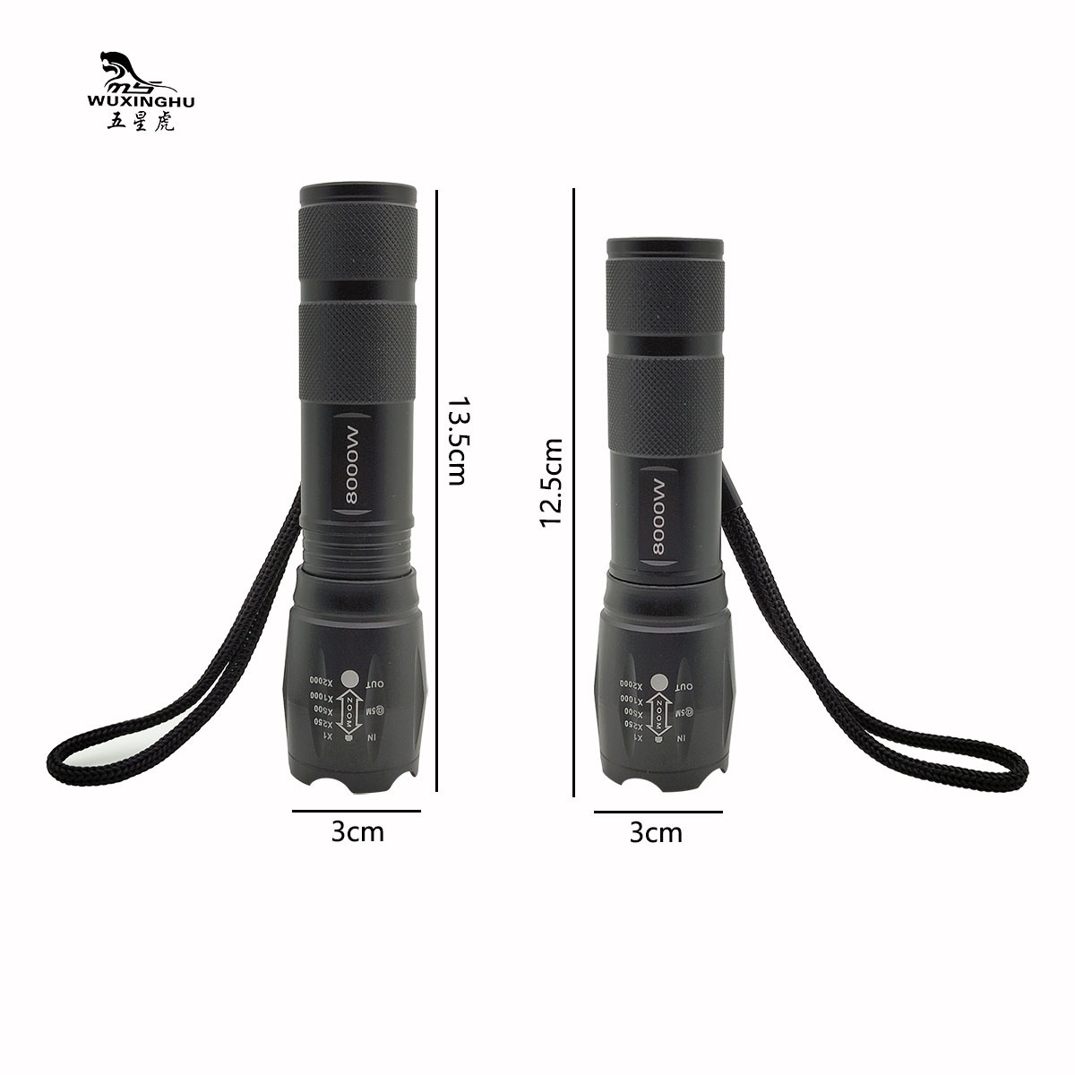 Outdoor Long-Range White Laser Power Torch Multi-Purpose Lighting Adjustable Focus Charging Emergency Flashlight