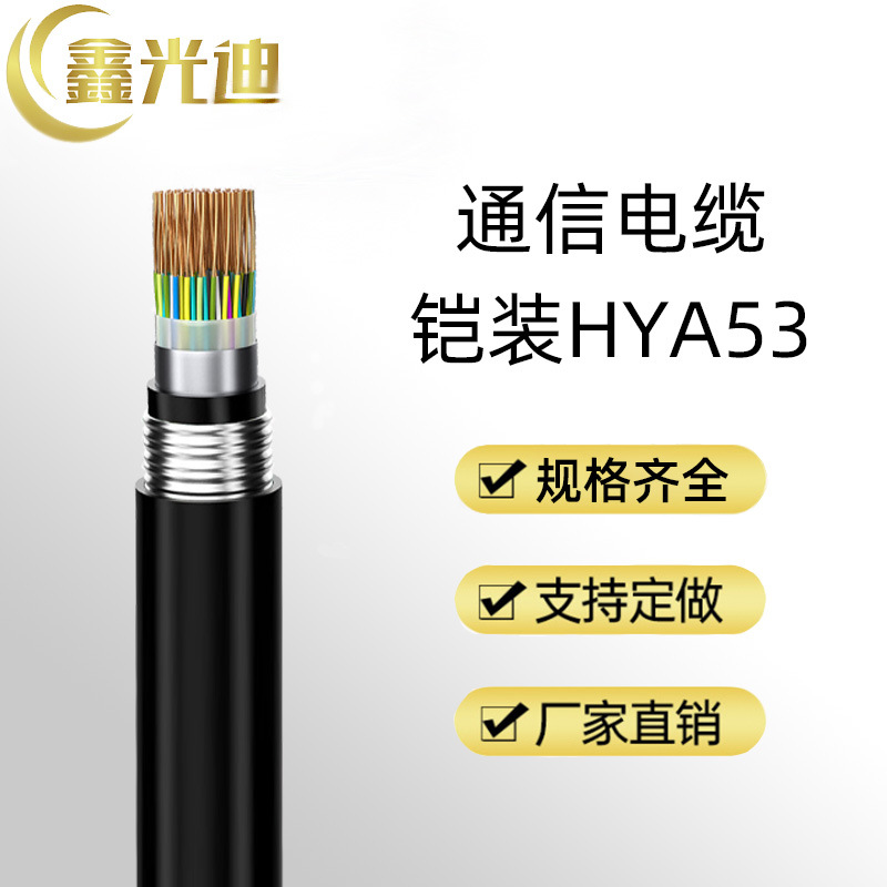 鑫光迪 室外大对数通信电缆 HYA53 10对铠装重凯3类电话线市内通