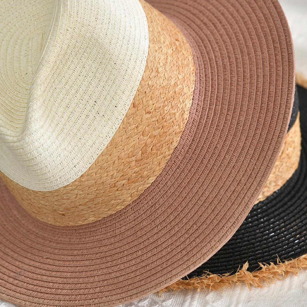 Straw Hat Women's Summer Sun Protection Sun Hat Beach Hat Western Style French Classic Style Ribbon Bucket Hat Billycock Wholesale