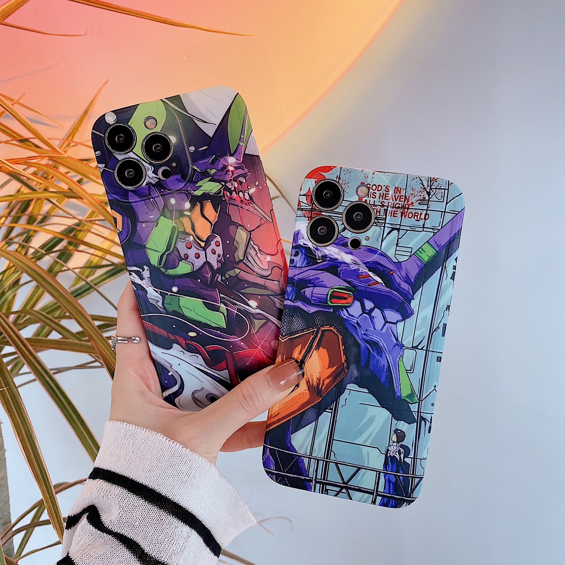 eva1号战机适用iphone12promax手机壳11苹果13磨砂xr动漫xs个性软