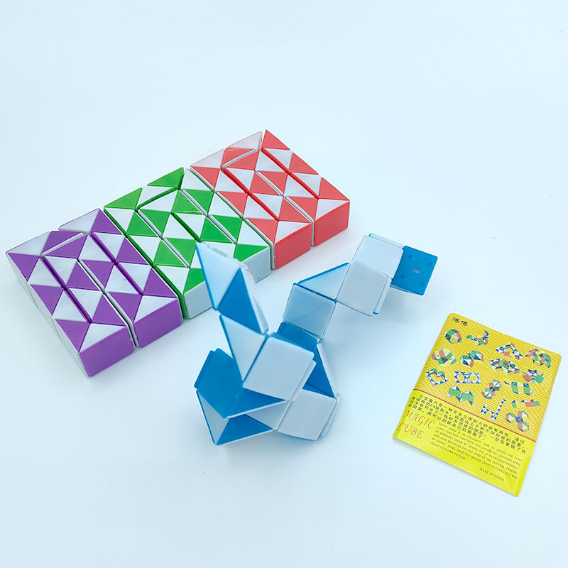 跨境热销创意益智大号24段百变魔尺批发儿童智力折叠4色带参考图