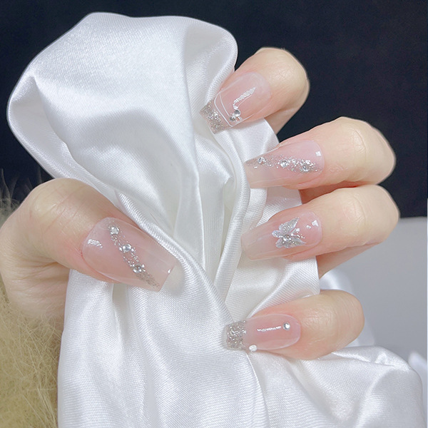 【纯手工实拍】星空新款裸肤色名媛爆闪气质贵气战甲个性美甲