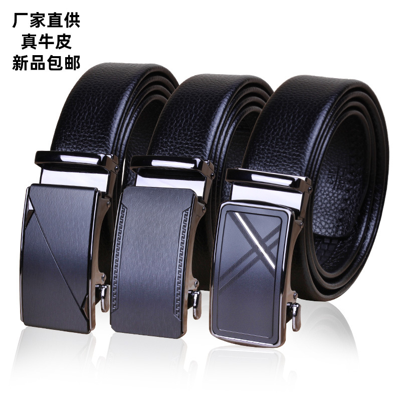 Belt Men's Wholesale High-End Leather Business Casual Automatic Buckle Men's Pant Belt Cowhide Belt Men's Manufacturer