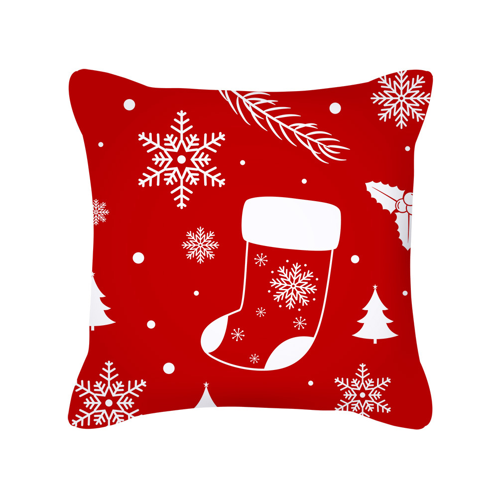 [Clothes] Nordic Cartoon Christmas Pillow Cover Santa Claus Holiday Gift Square Cushion Cover Wholesale